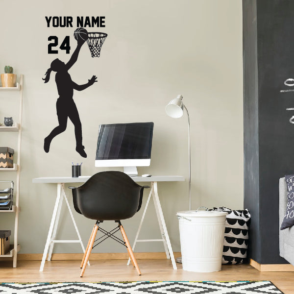 Personalized GIRL Basketball Player in the game