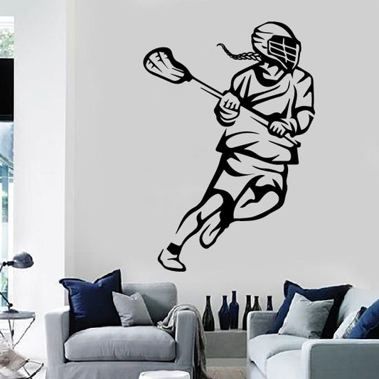GIRL! Running Lacrosse Player Decal