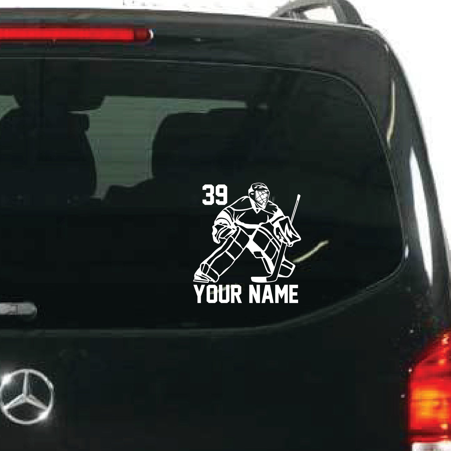 Hockey Goalie Wall Decal Custom Name & Number