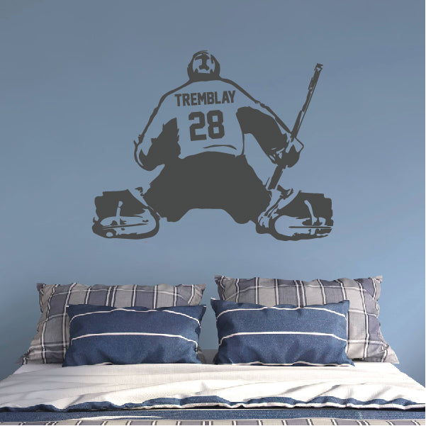Hockey Goalie with your name and number!
