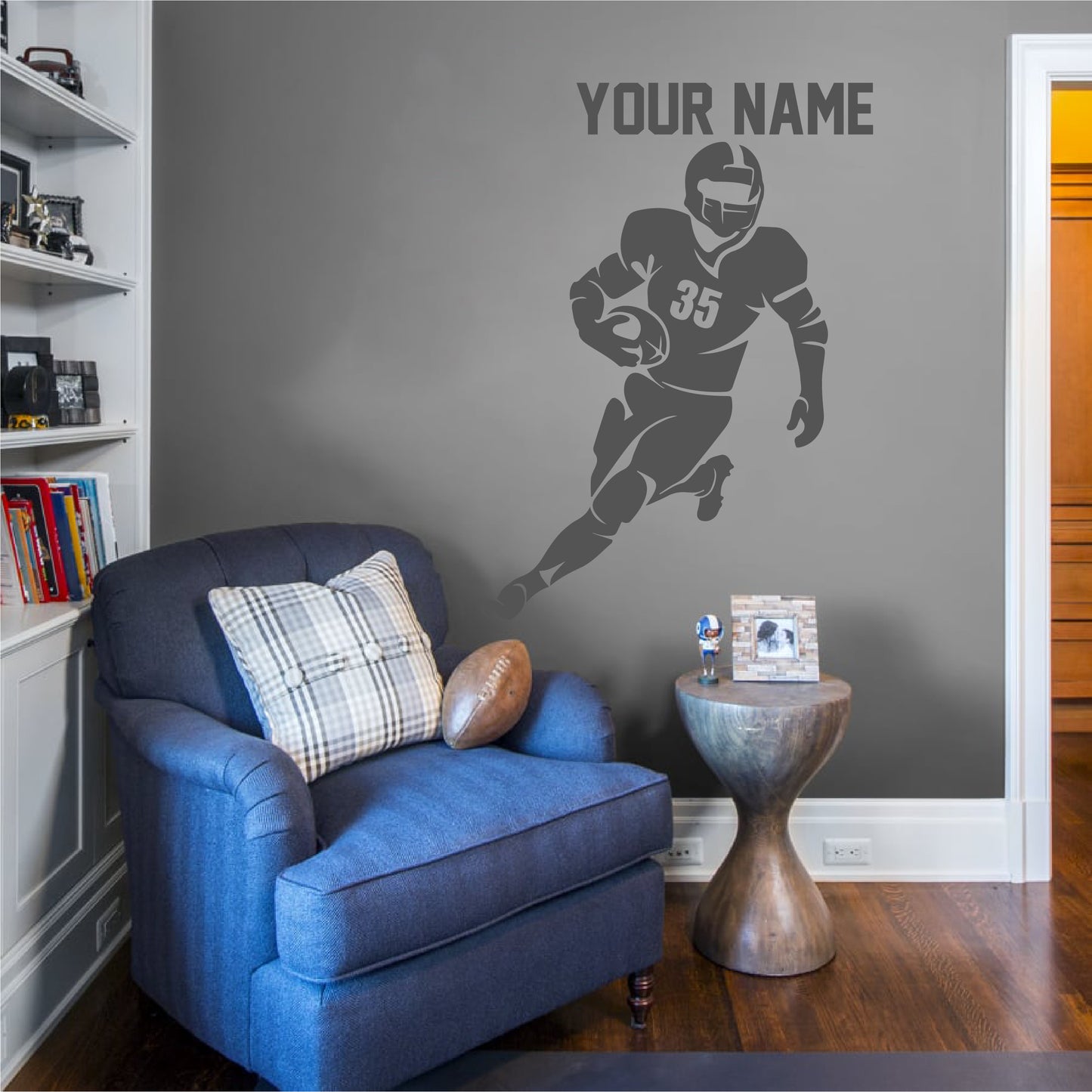 Running Football Player Wall Decal