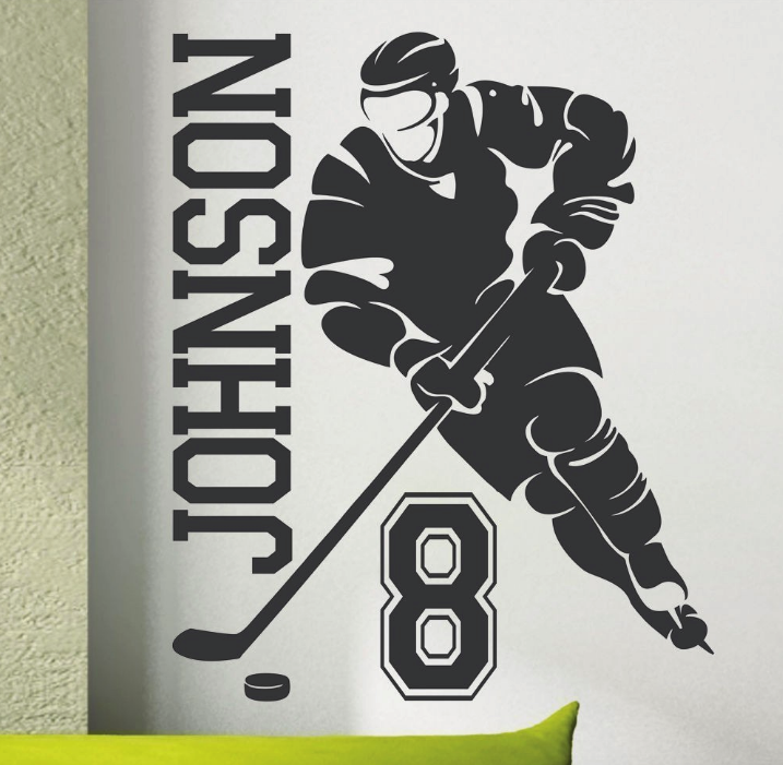 Hockey Player - side name and number