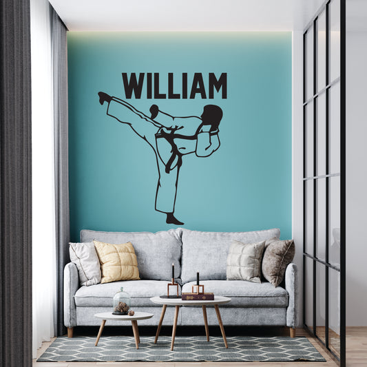 Karate Kid Wall Decal - with custom name