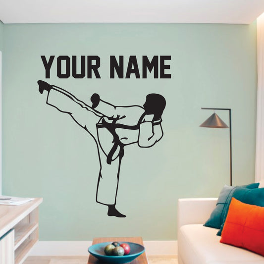 Karate Kid Wall Decal - with custom name
