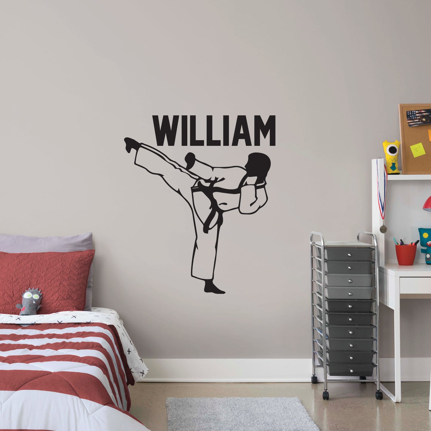 Karate Kid Wall Decal - with custom name