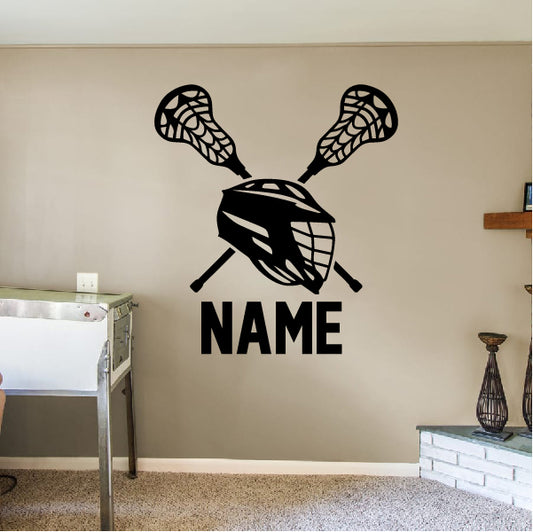 Lacrosse helmet with your name Wall Sticker