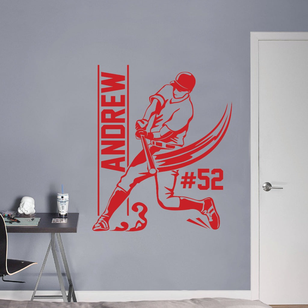 Baseball Batter Customized Wall Decal