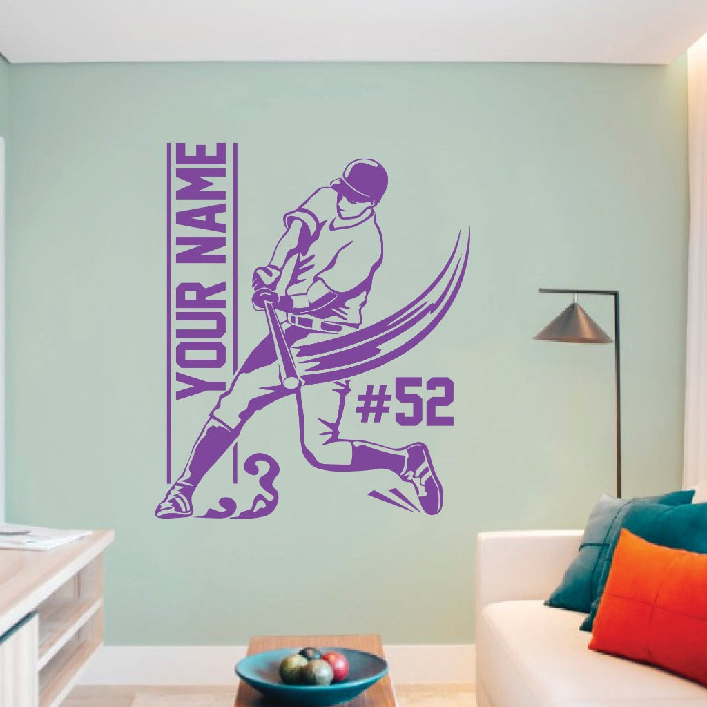 Baseball Batter Customized Wall Decal