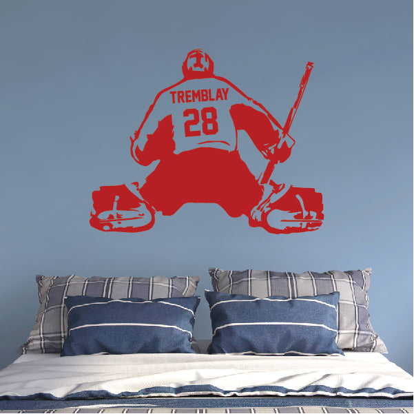 Hockey Goalie with your name and number!