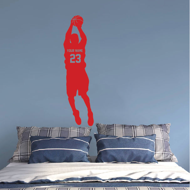 Basketball Player Throwing Ball Sticker