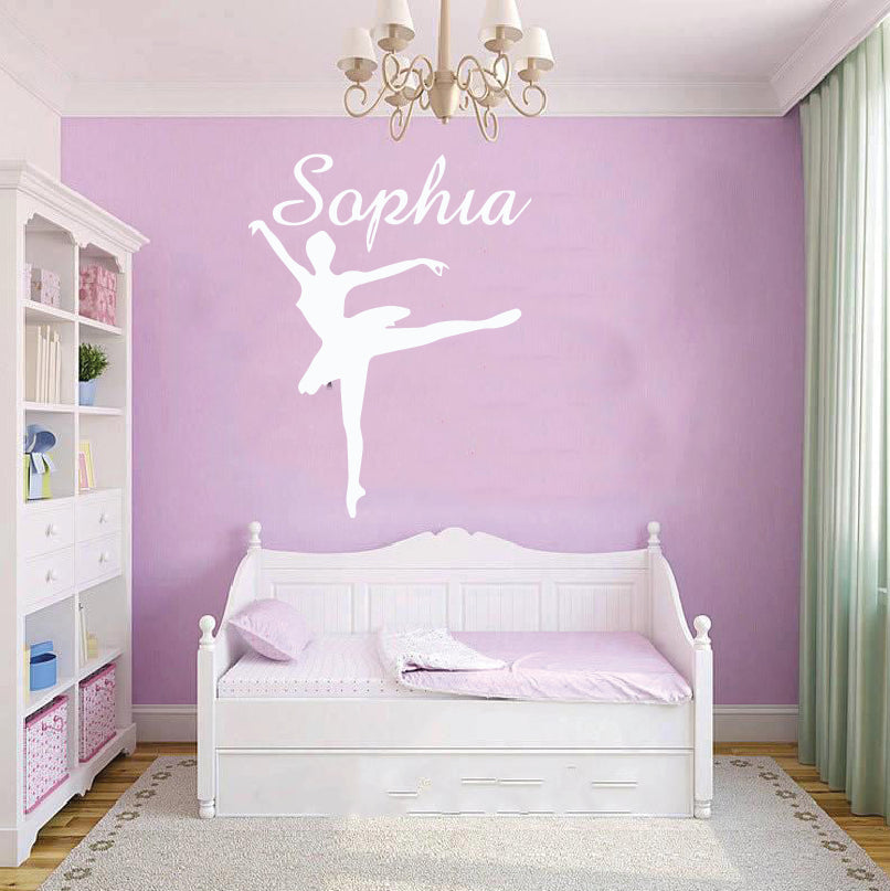 Ballet Girl with name - Wall Decal