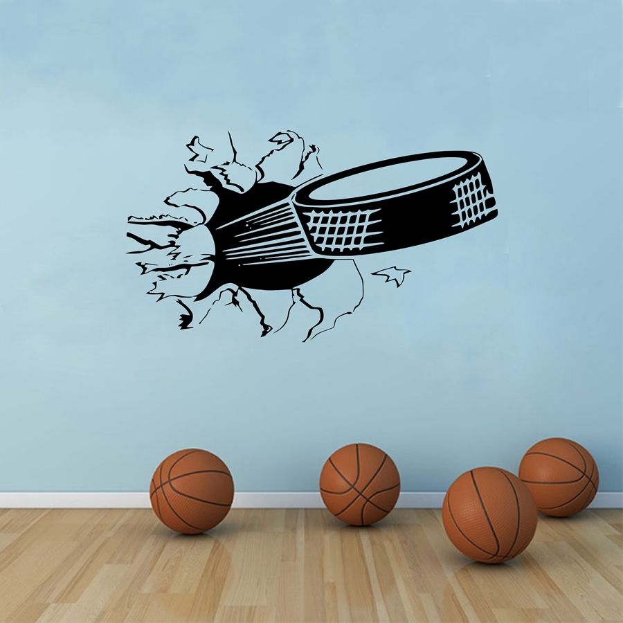 Hockey Puck 3D Broking wall