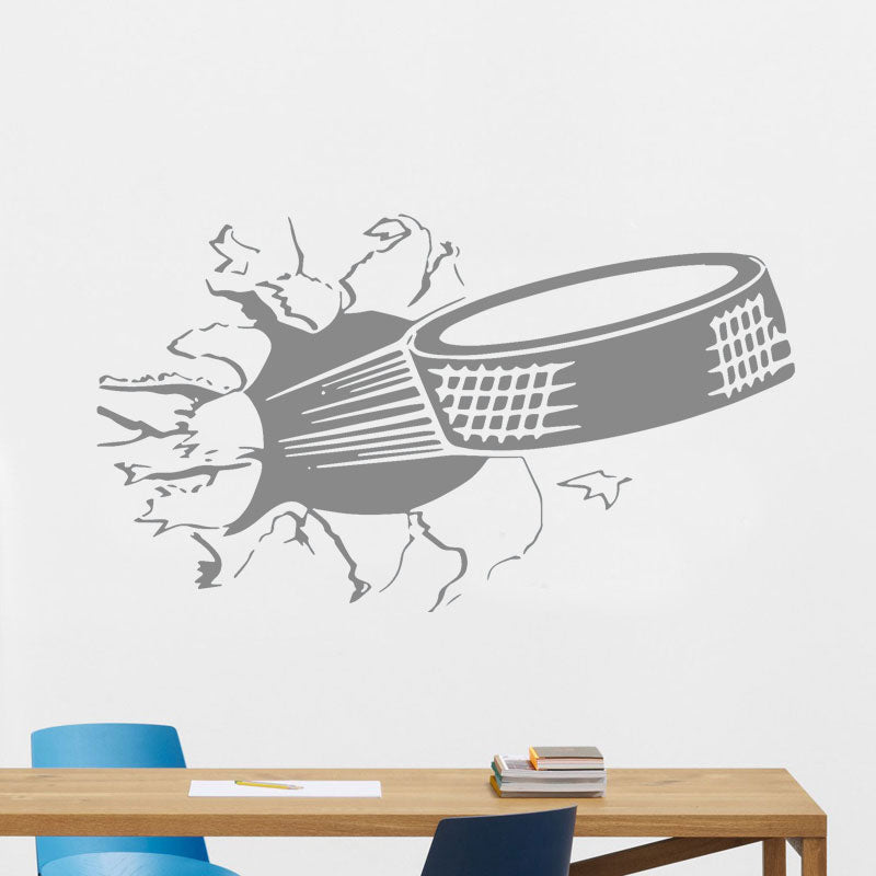 Hockey Puck 3D Broking wall