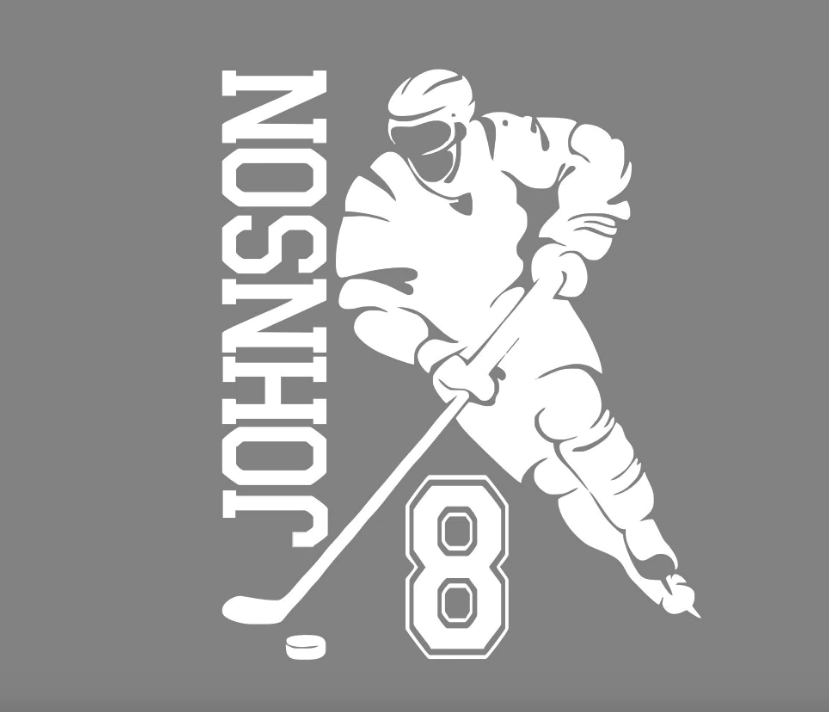 Hockey Player - side name and number