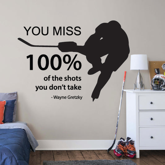 Motivational Hockey words with player