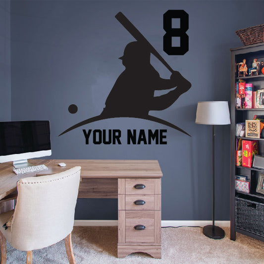 Half Baseball Player with name and number below