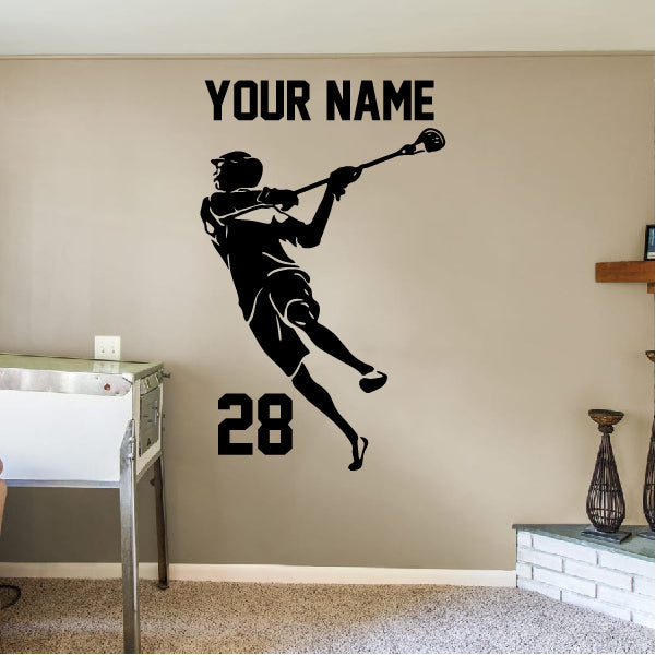 Personalized Lacrosse Wall Decal Lacrosse Wall Sticker Sport 
