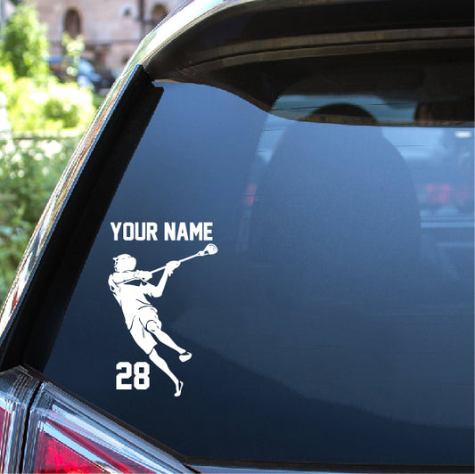 Lacrosse Player in action wall decal