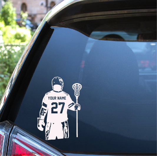 Personalized Lacrosse Player Decal
