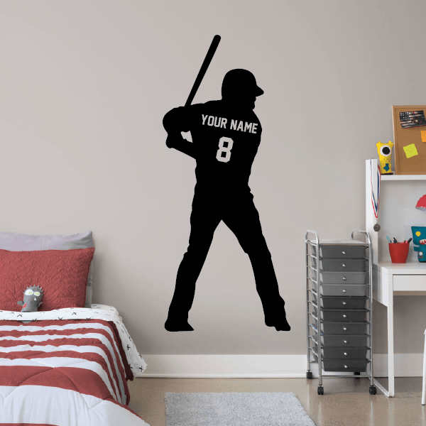 Ready Baseball Hitter Wall Sticker - personalized