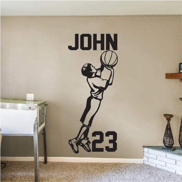 Personalized Basketball Boy throwing Ball