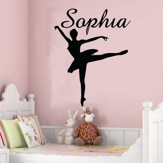 Ballet Girl with name - Wall Decal
