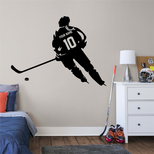 girl hockey wall sticker