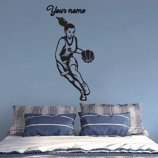 Personalized GIRL Basketball Player Sticker