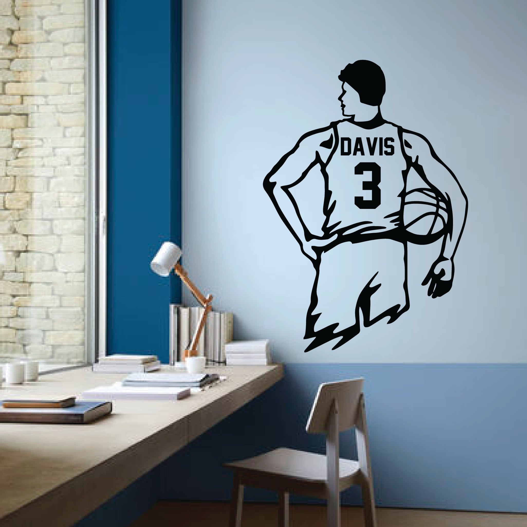 Personalized Basketball Player Wall Decal Sportesi