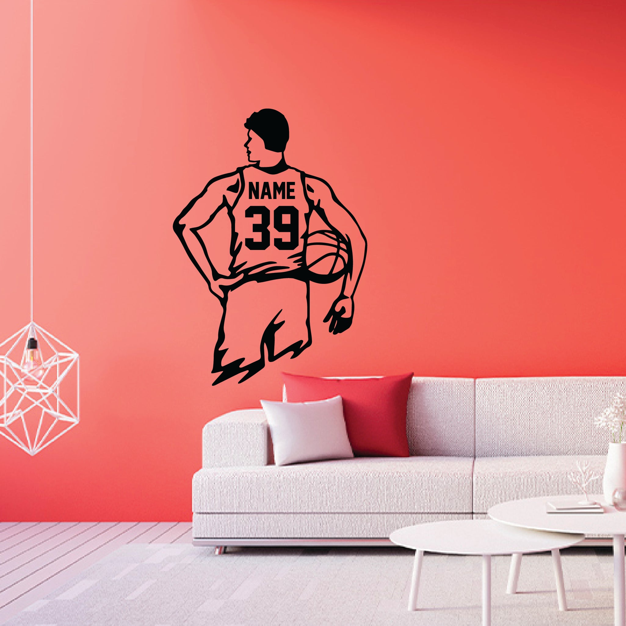 Home Find Football Rugby Vinyl Stickers Player Wall Decals Football Wall Arts Self Adhesive Wallpaper Large Silhouette Peel and Stick Removable Decor - 2