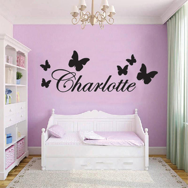 Girl Name Sticker with beautiful Butterflies