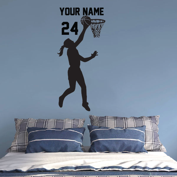 Personalized GIRL Basketball Player in the game