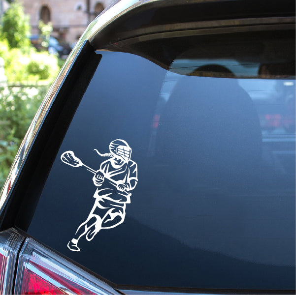 GIRL! Running Lacrosse Player Decal