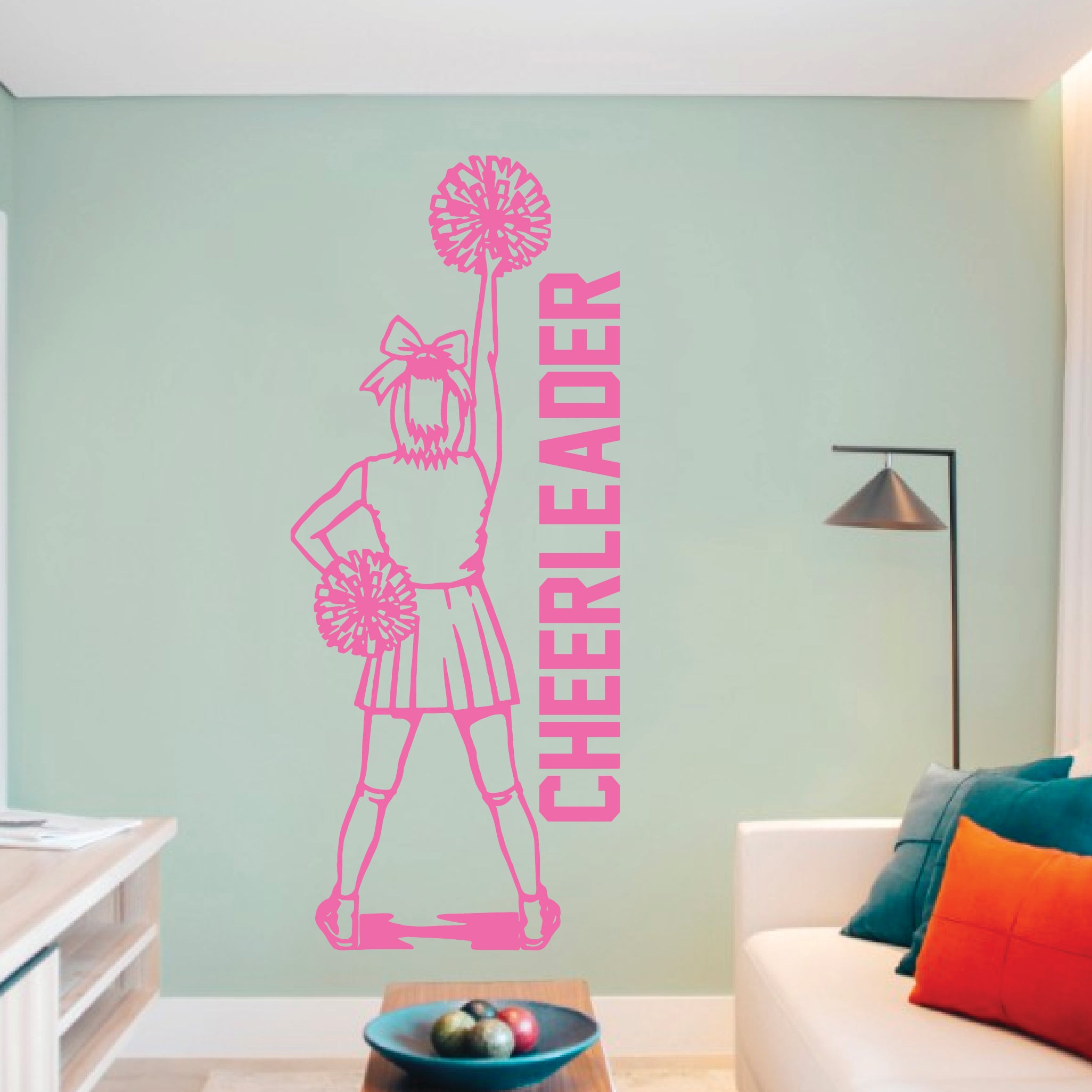 Adesivi Cheerleader Bianco - Sticker Decals Resistenti Alle Intemperie 44x149mm Per Personalizzazione