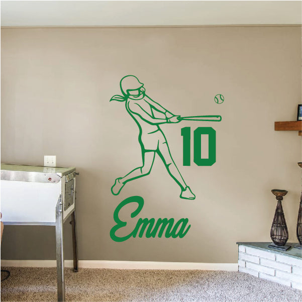 Softball GIRL - Personalized Hitter with your Name & Number