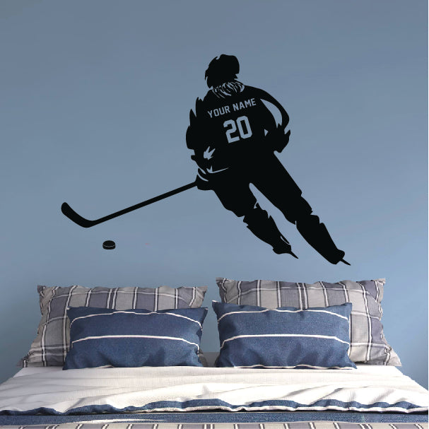Hockey Player (with hair) in the Game Wall Sticker