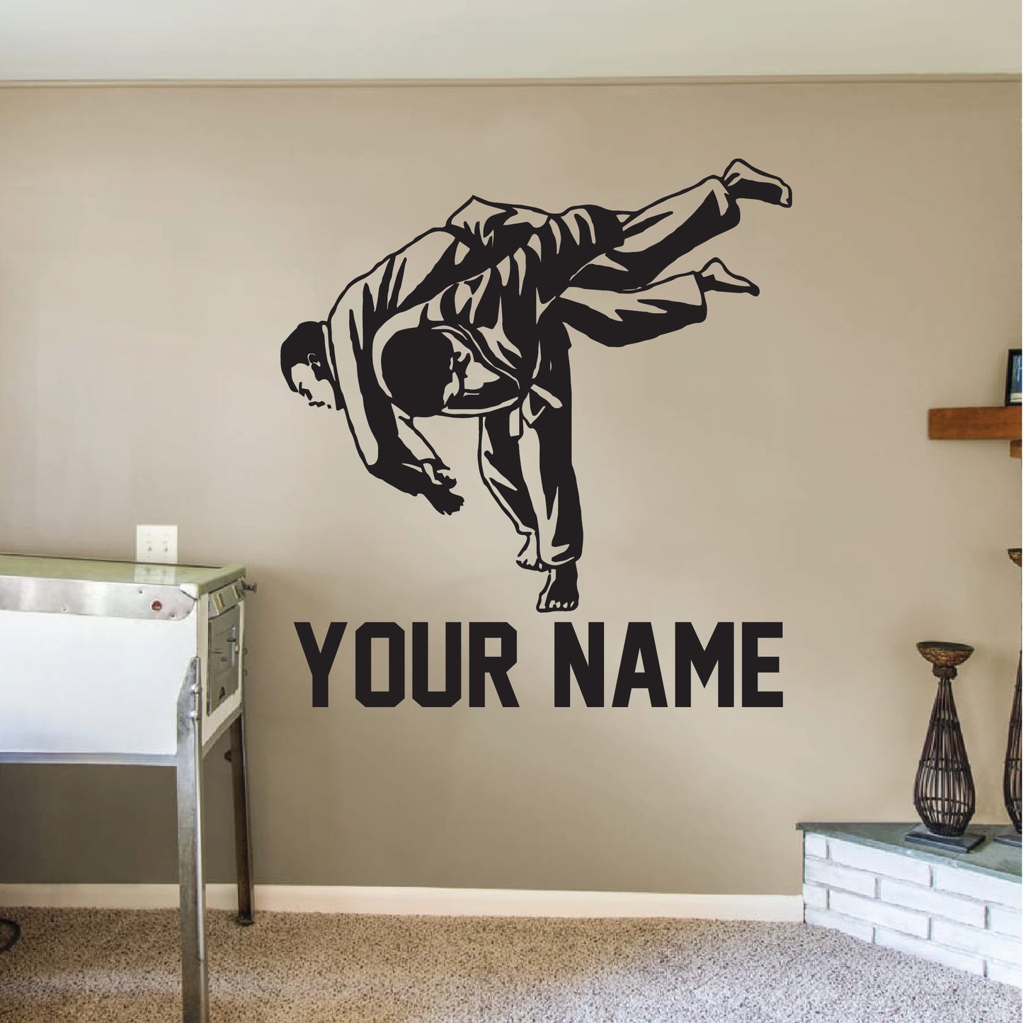 Karate Wall Decal - with custom name