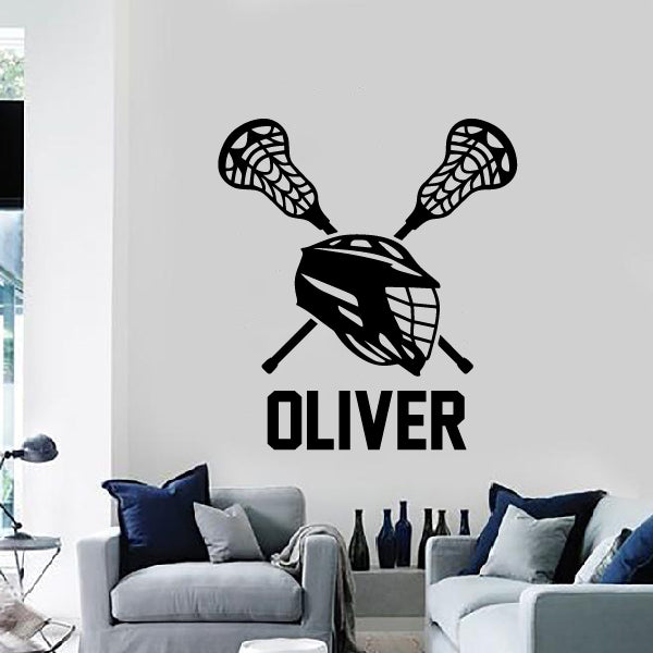 Lacrosse helmet with your name Wall Sticker
